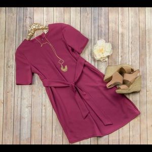 Gorgeous burgundy dress with tie around, medium!